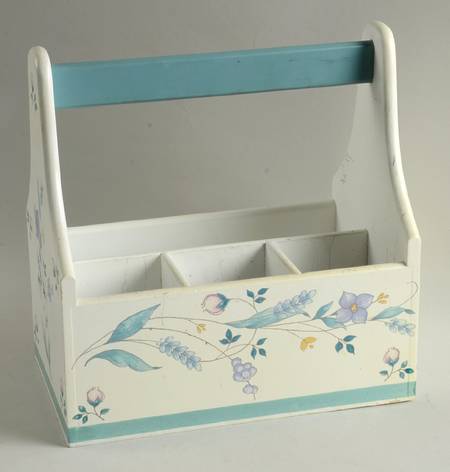 April Wood Silverware/Napkin Caddy