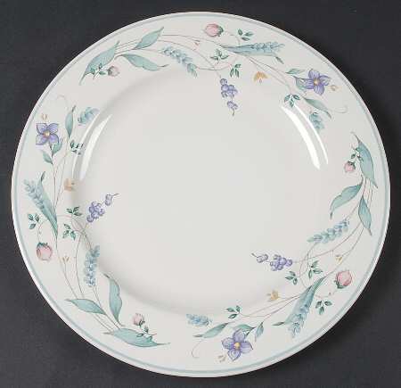 April Dinner Plate with 10th Anniversary Backstamp