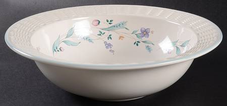 April Serving Bowl with Wicker Trim