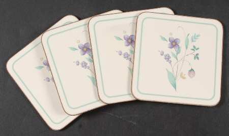April (4 Pc) Cork Back Square Coaster Set