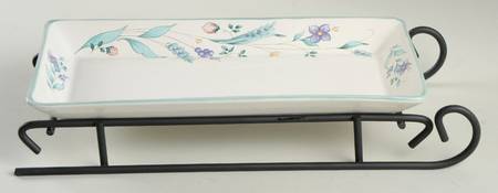 April Sled Server-11" Rectangular Tray W/Iron Sled Stand