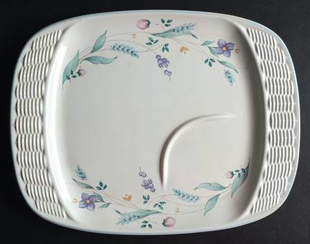 April Rectangular Basketweave Snack Tray