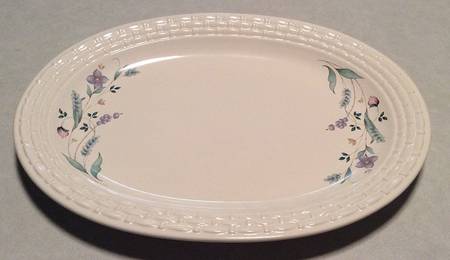 April 14" Oval Basketweave Serving Platter