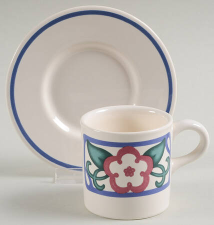 Arbor Vine Flat Demitasse Cup & Saucer Set