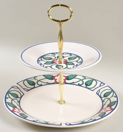 Arbor Vine 6 5/8"-10"  2 Tiered Serving Tray (Dp, Sp) HC