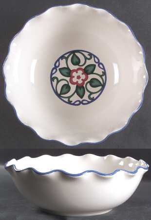 Arbor Vine Large Round Fluted Bowl