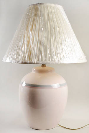 Aura Pink Potter's Jar Lamp & Shade (Pfaltzgraff)