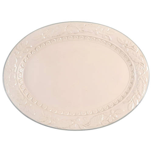 Aura Pink 18" Embossed Oval Serving Platter