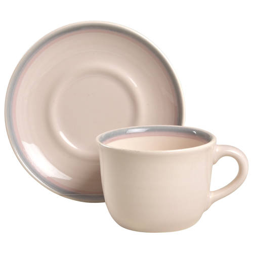 Aura Pink Flat Cup & Saucer Set