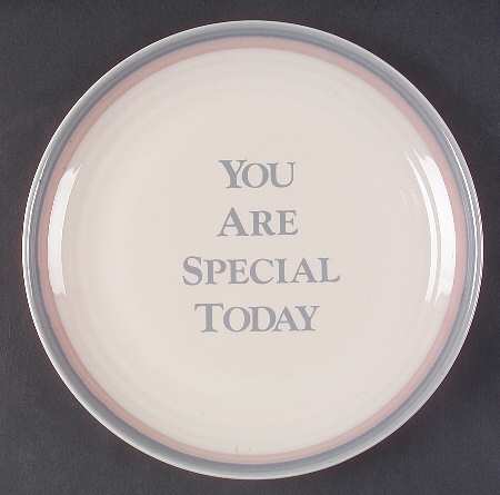 Aura Pink "You Are Special" Dinner Plate