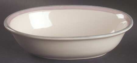 Aura Pink 8" Oval Vegetable Bowl