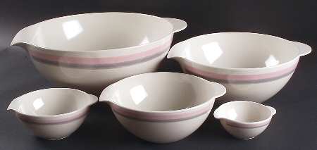 Aura Pink (Set of 5) Nesting Melamine Mixing Bowls