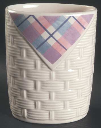 Aura Pink Basketweave Utensil Holder