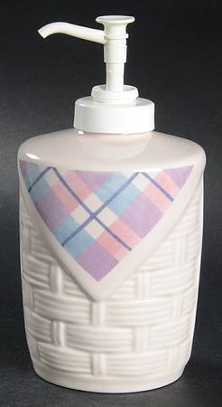 Aura Pink Basketweave Lotion Dispenser