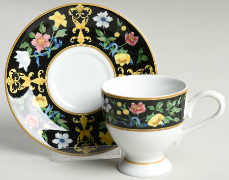 Bella Donna Footed Demitasse Cup & Saucer Set