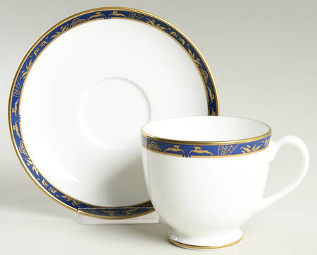 Blue Esplanade Footed Cup & Saucer Set