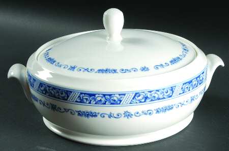 Blue Organdy Round Covered Vegetable