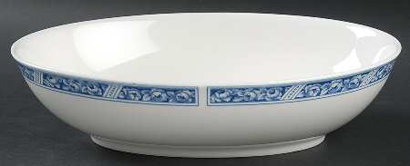 Blue Organdy 10" Oval Vegetable Bowl