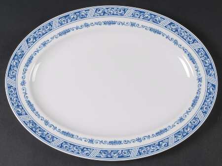 Blue Organdy 14" Oval Serving Platter