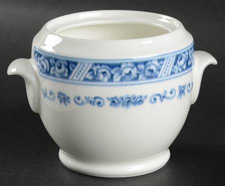 Blue Organdy Sugar Bowl No Lid