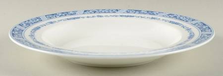 Blue Organdy Large Rim Soup Bowl