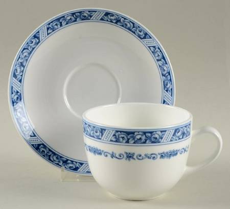Blue Organdy Flat Cup & Saucer Set