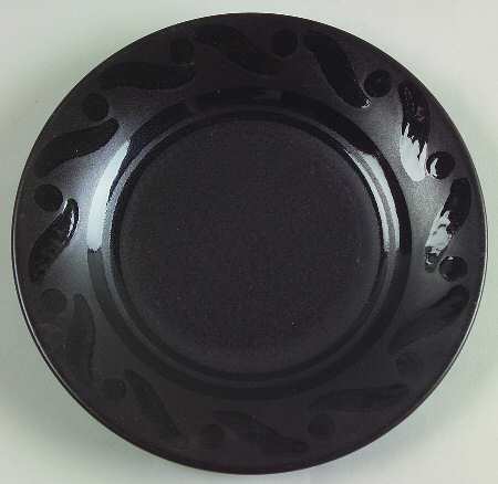 Black Pinwheels Salad Plate