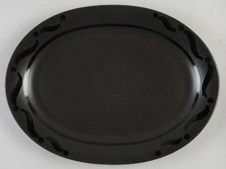 Black Pinwheels 14" Oval Serving Platter