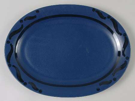 Blue Pinwheels 14" Oval Serving Platter