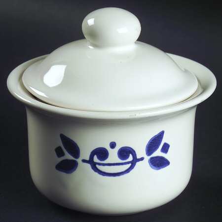 Blue Tulip Sugar Bowl & Lid