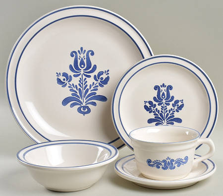 Blue Village 5 Piece Place Setting