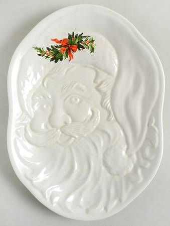 Christmas Heritage Embossed Santa Plate