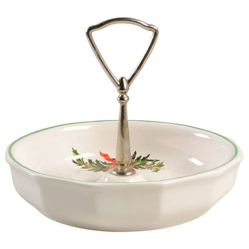 Christmas Heritage 7" Handled Candy Dish
