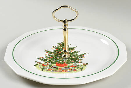 Christmas Heritage Round Serving Plate with Center Handle (Dp) Hc