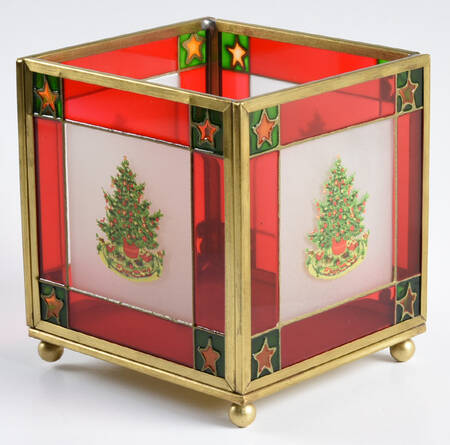 Christmas Heritage Stain Glass Candleholder