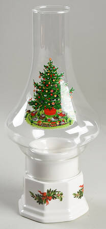 Christmas Heritage Hurricane Lamp & Globe