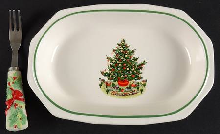 Christmas Heritage Hors d'Oeuvre Set (Tray & Fork)