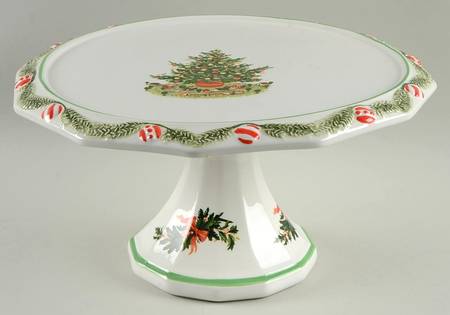 Christmas Heritage 12" Diameter Pedestal Cake Stand