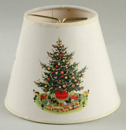 Christmas Heritage Shade for Electric Candlestick Lamp