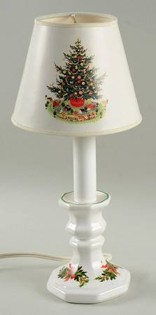 Christmas Heritage Electric Candlestick Lamp & Shade