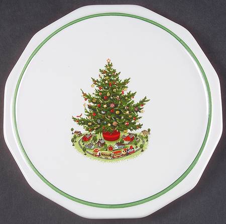 Christmas Heritage Round Cheese Dish No Lid
