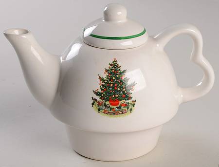 Christmas Heritage Teapot for Individual Teapot & Lid with Cup
