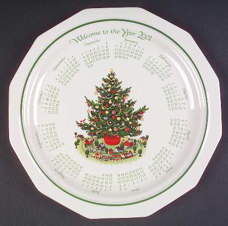 Christmas Heritage "2001" Calendar Plate