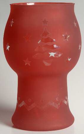 Christmas Heritage Glass Pillar Float Candleholder