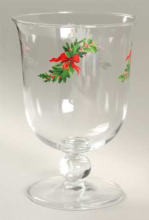 Christmas Heritage Pedestal Glassware Hurricane