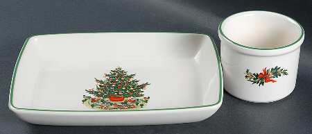 Christmas Heritage Individual Dipper Set (Bowl and Tray)