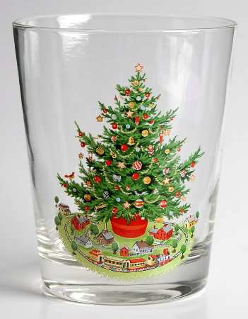 Christmas Heritage 14 Oz Glassware Double Old Fashioned