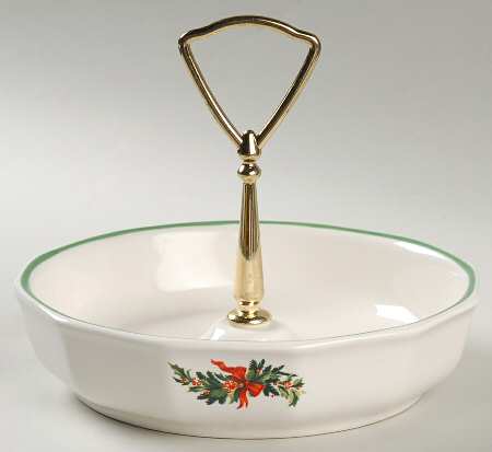Christmas Heritage Handled Candy Dish