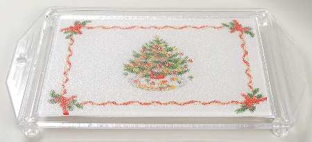 Christmas Heritage 14" Handled Acrylic Rectangular Tray