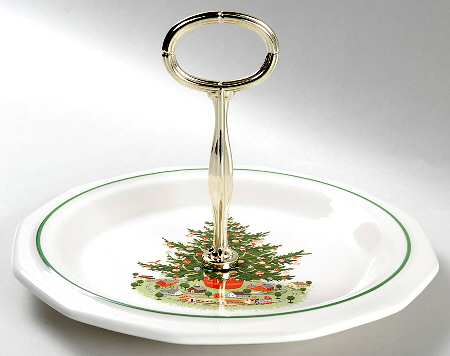 Christmas Heritage Round Serving Plate with Handle (SP)